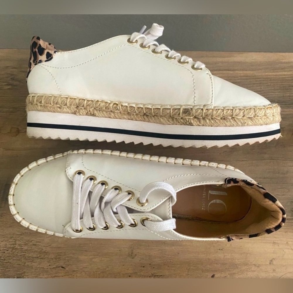 Jennifer Lopez White Espadrille Sneakers